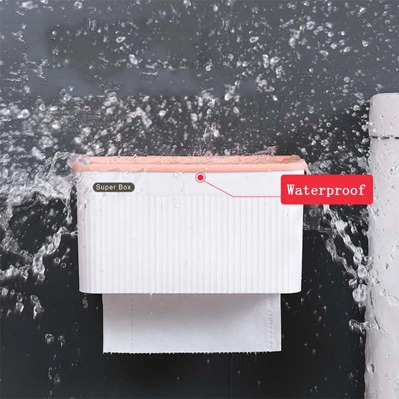 Wall Mount Toilet Paper Holder Tissue Box Waterproof Paper Towels Holder Case Storage Box Tray Portable Toilet Roll Holder - ADFIRE